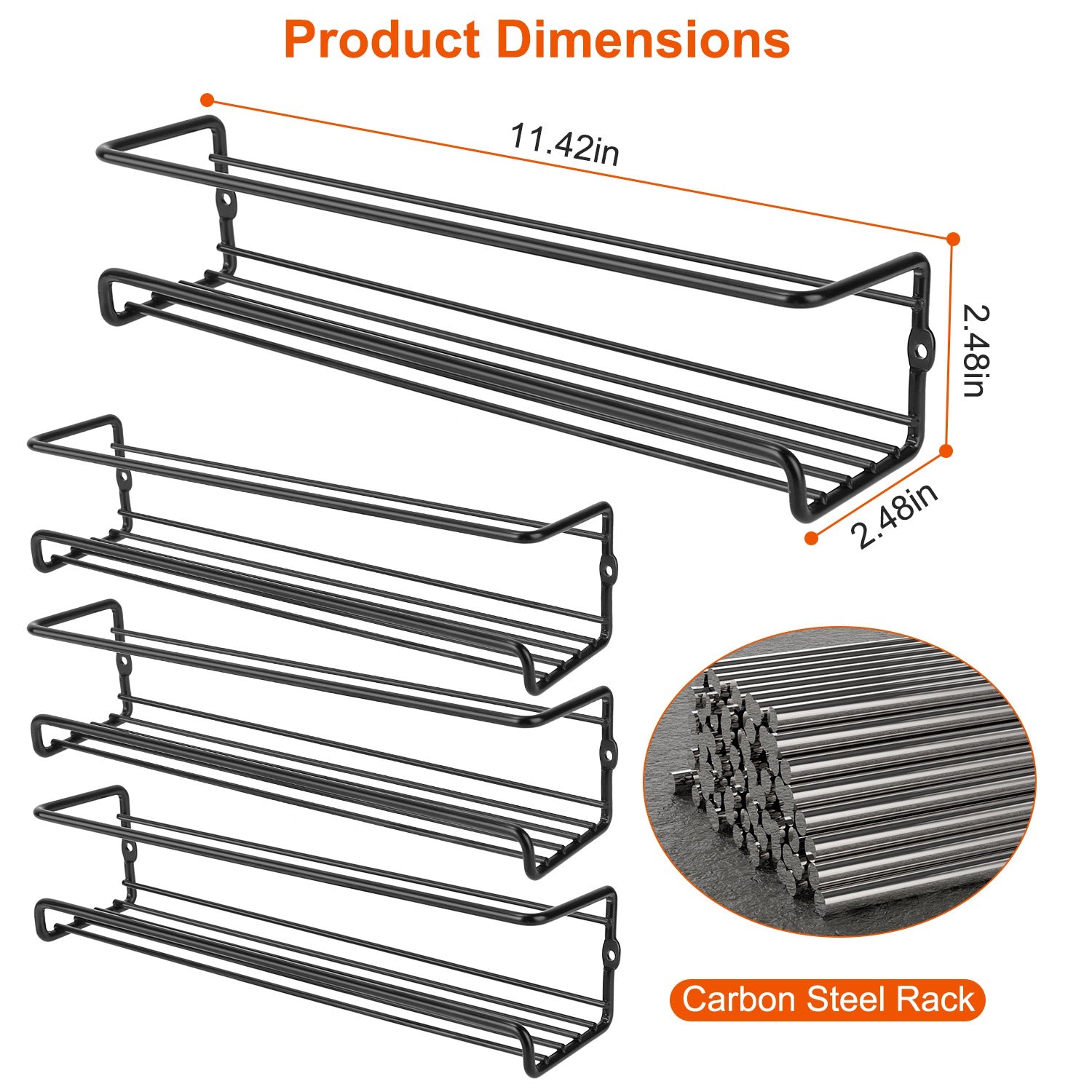 BowLift | 4-piece: Wall-mounted spice racks
