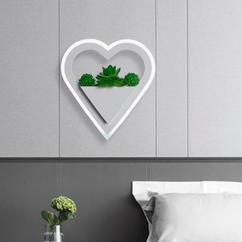 BowLift | Acrylic White Wall Lamp Round/Rectangular/Diamond LED Industrial Plant Wall Lighting Fixture in Warm/White Light