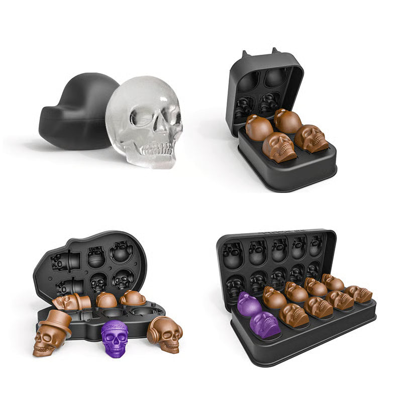 BowLift | Halloween Skull Ice Mold | 3D Silicone Tray | Food-Grade, Heat-Resistant & Dishwasher Safe