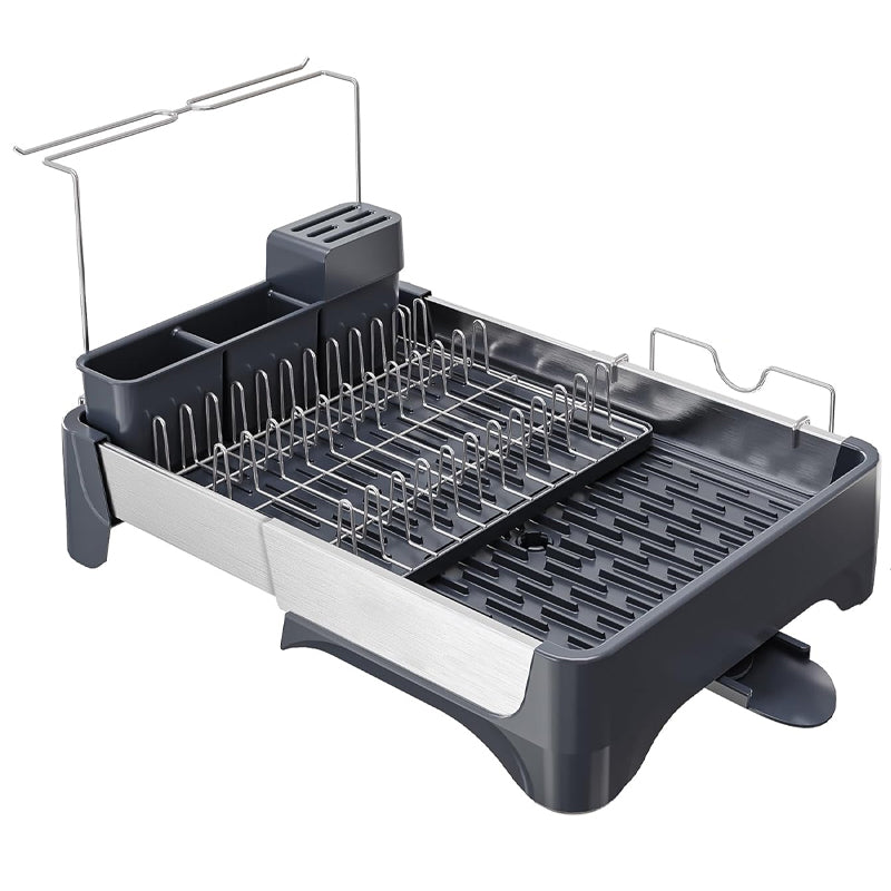 BowLift | Stainless Steel Dish Drying Rack Expandable Utensil Holder Large Capacity Dish Drainer