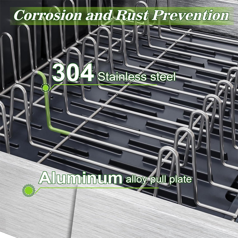 BowLift | Stainless Steel Dish Drying Rack Expandable Utensil Holder Large Capacity Dish Drainer