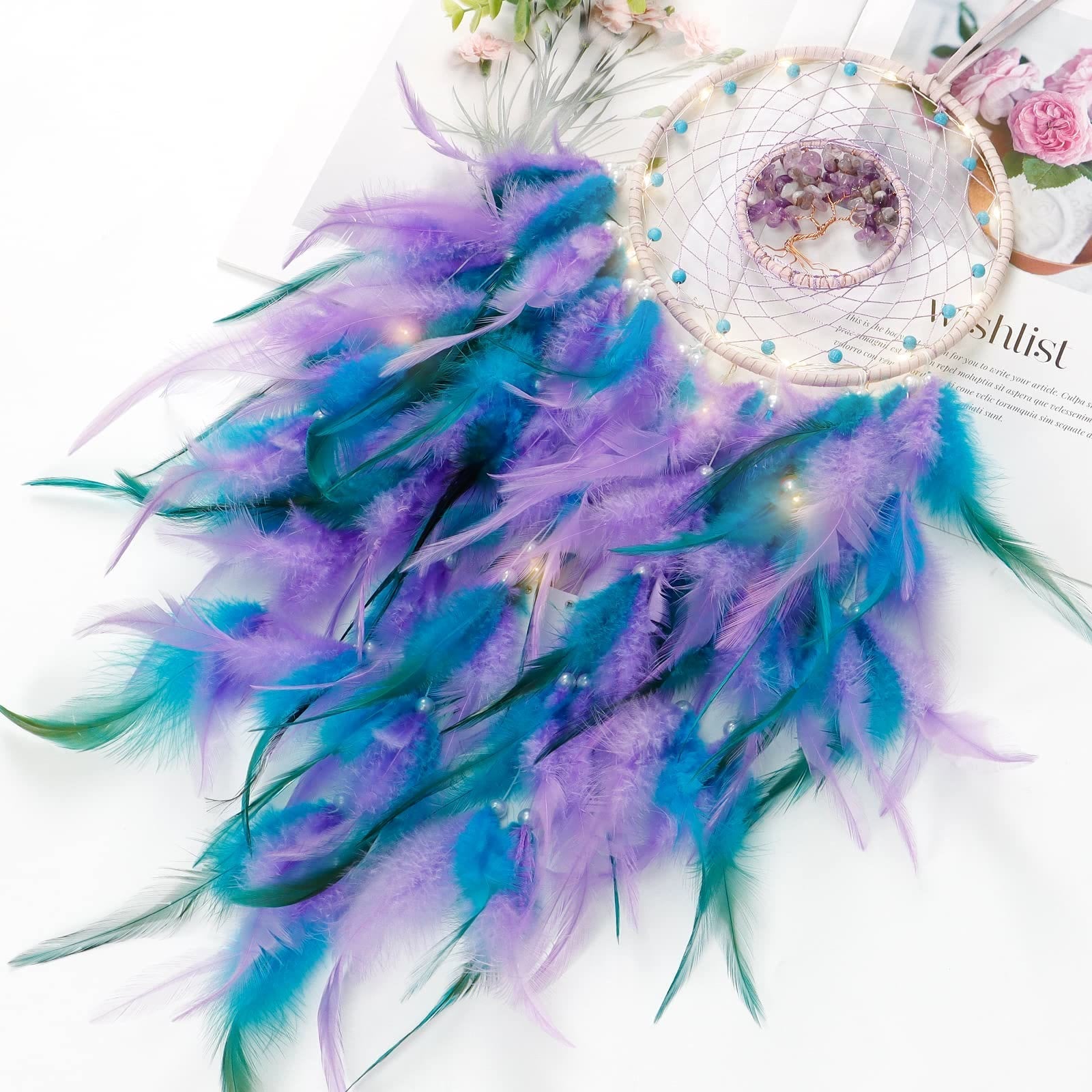 BowLift | Frendorf Crystal Tree of Life Feather Glow Dreamcatcher