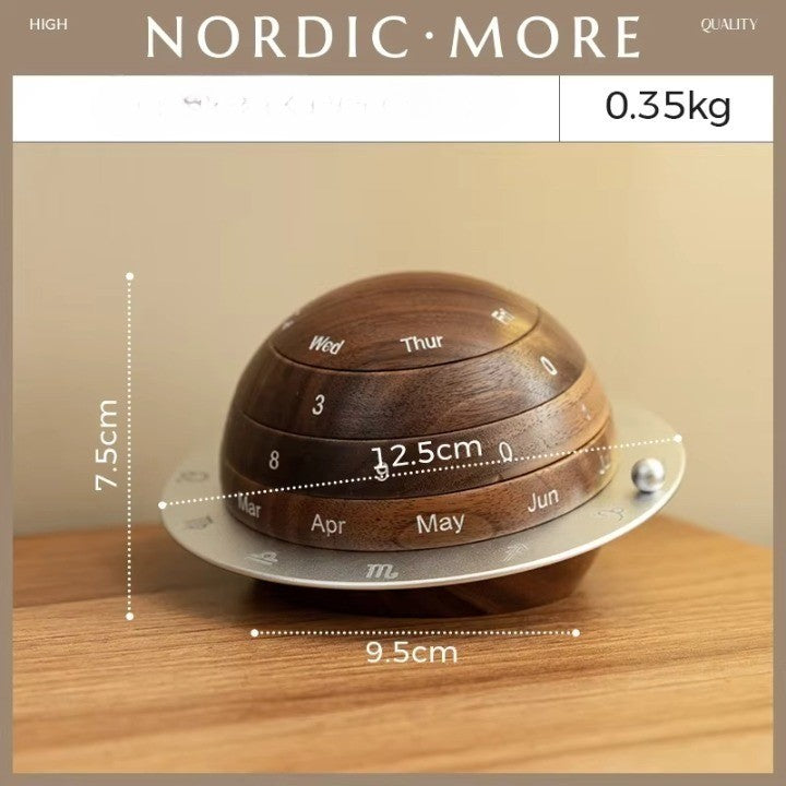 BowLift | Cosmic Cycle Minimalist Rotating Wooden Calendar