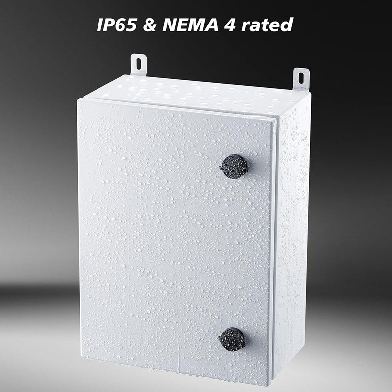 BowLift | 16" x 12" x 6" Electrical Enclosure Box Metal Junction Box IP65 Weatherproof Outdoor Electrical Box
