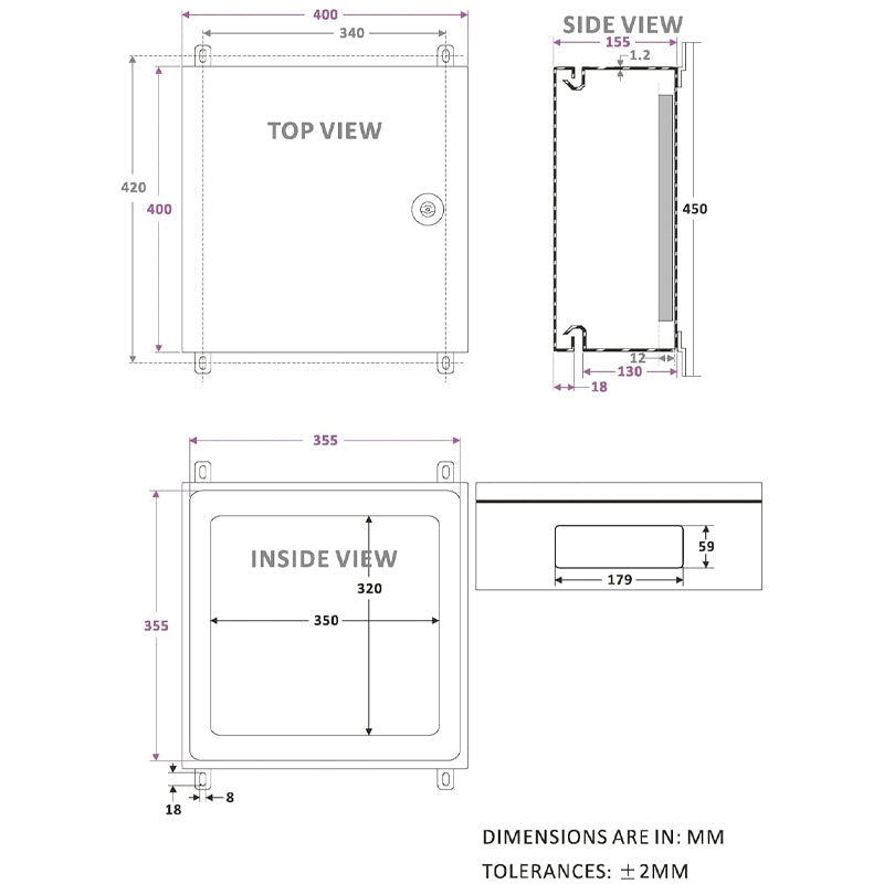 BowLift | 16" x 16" x 6" Outdoor/Indoor Electrical Junction Box Wall-Mounted Electrical Enclosure Box