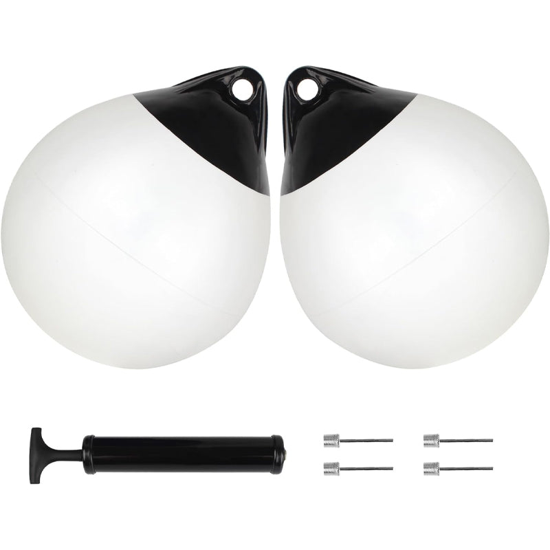 BowLift | 15" Boat Buoy Ball 2pcs Inflatable Boat Fender Vinyl Round Boat Mooring Buoy for Yachts Marinas Sailboats