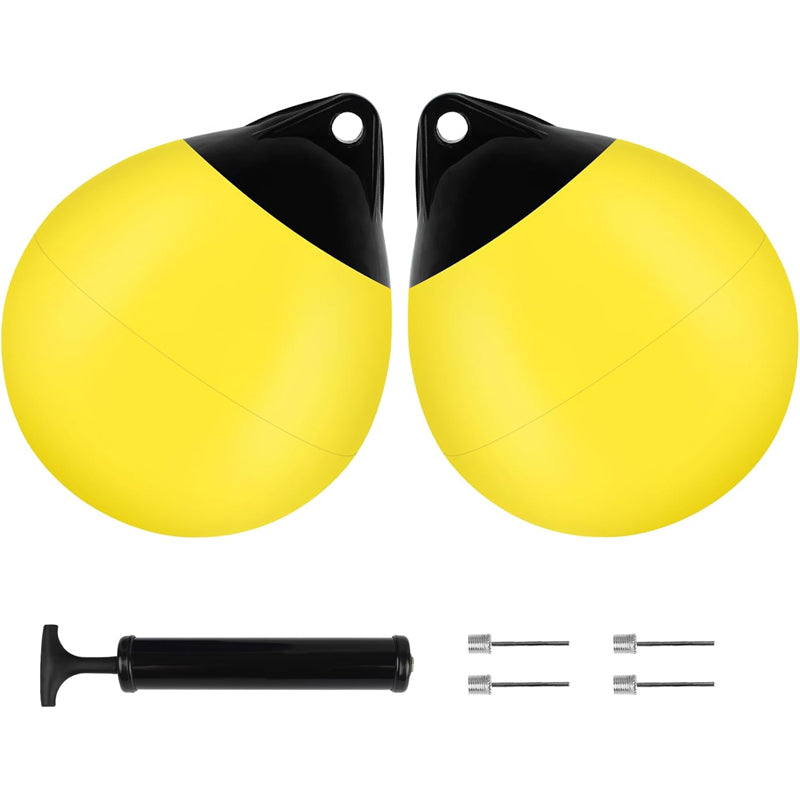 BowLift | 15" Boat Buoy Ball 2pcs Inflatable Boat Fender Vinyl Round Boat Mooring Buoy for Yachts Marinas Sailboats