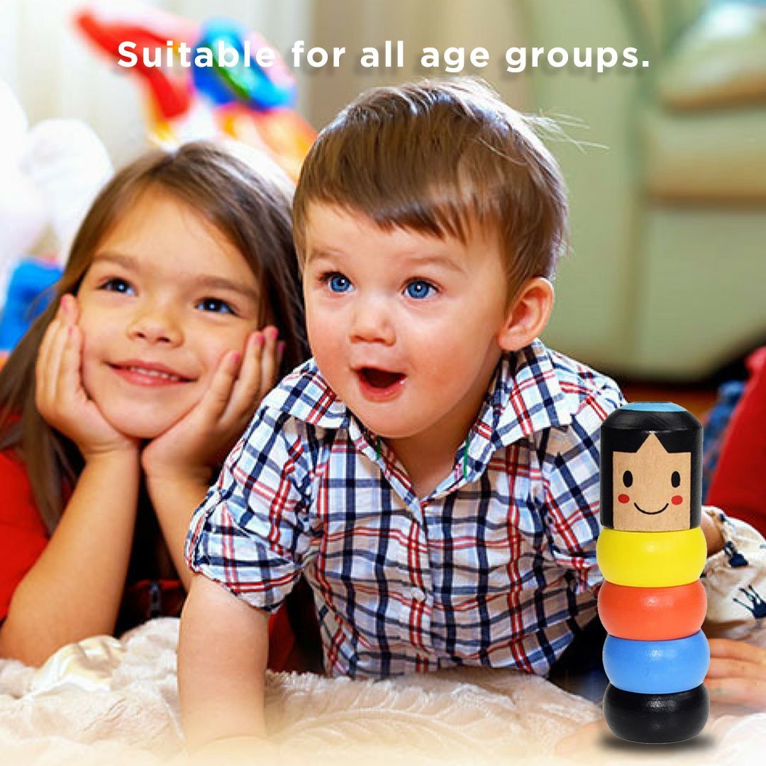 BowLift | Magic Wooden Man Toy | Unbreakable Trick Figure | Classic Educational Play | 10cm