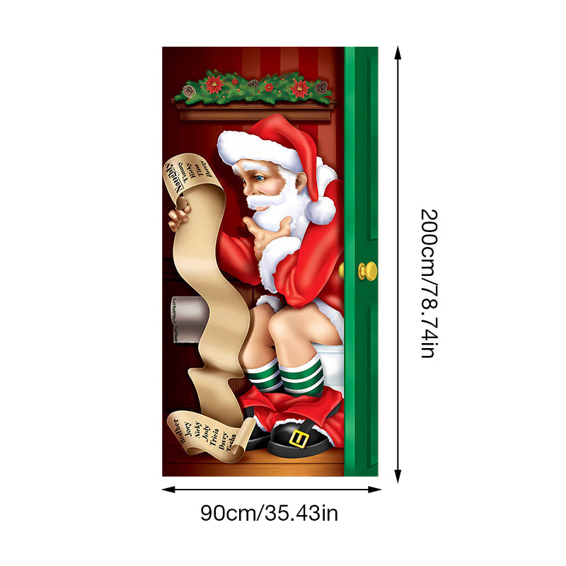 BowLift | Christmas Door Banner, Santa Claus Door Cover Holiday Decoration