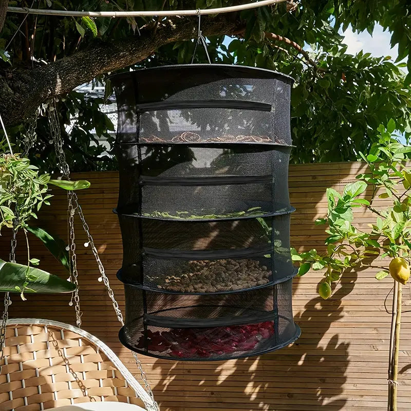 BowLift | Foldable drying basket for fruits, vegetables, and herbs – Multi-tier net storage for quick drying process