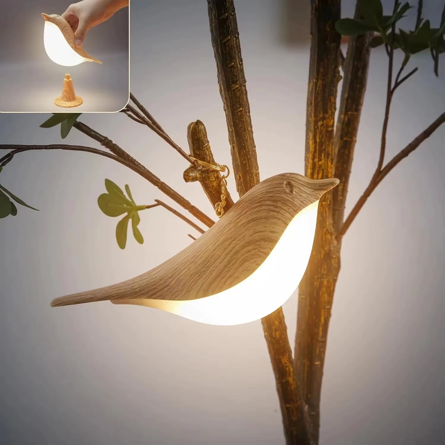 BowLift | Wooden Bird LED Touch-Switch Night Lamp