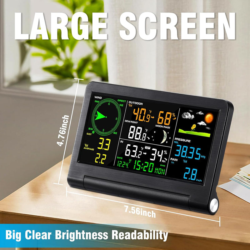 BowLift | Weather Station 9-in-1 Wireless Indoor/Outdoor Weather Station with Sensor and LCD Display
