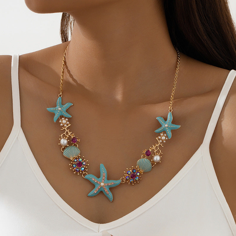 BowLift | Shell Starfish Pearl Necklace