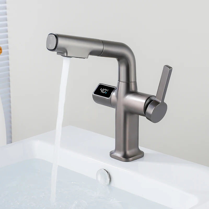 BowLift | Elegant House Brass Aqua View Bathroom Digital Faucet