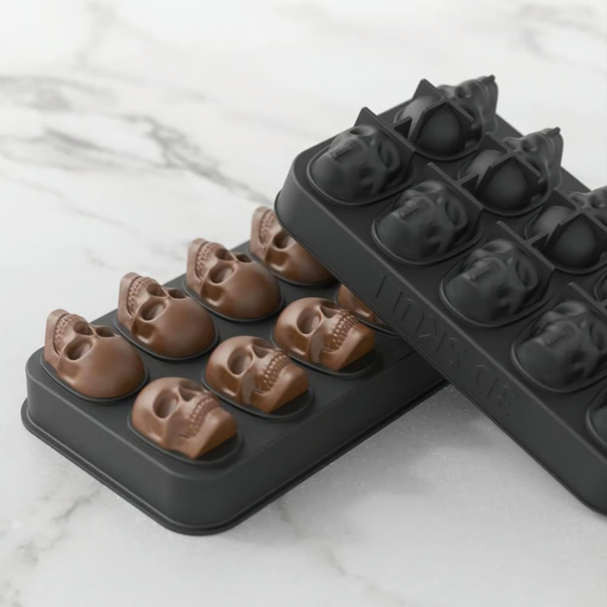 BowLift | Halloween Skull Ice Mold | 3D Silicone Tray | Food-Grade, Heat-Resistant & Dishwasher Safe