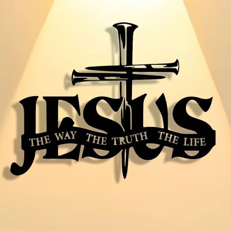 BowLift | Jesus and cross metal silhouette wall decoration