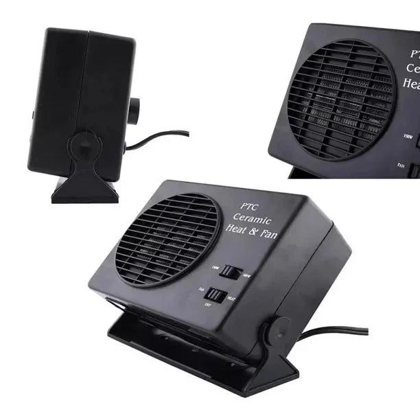 BowLift | 12V Ceramic Car Heater | 150W-300W Portable Fan with Automatic Thermostat for Winter Use in Vehicles