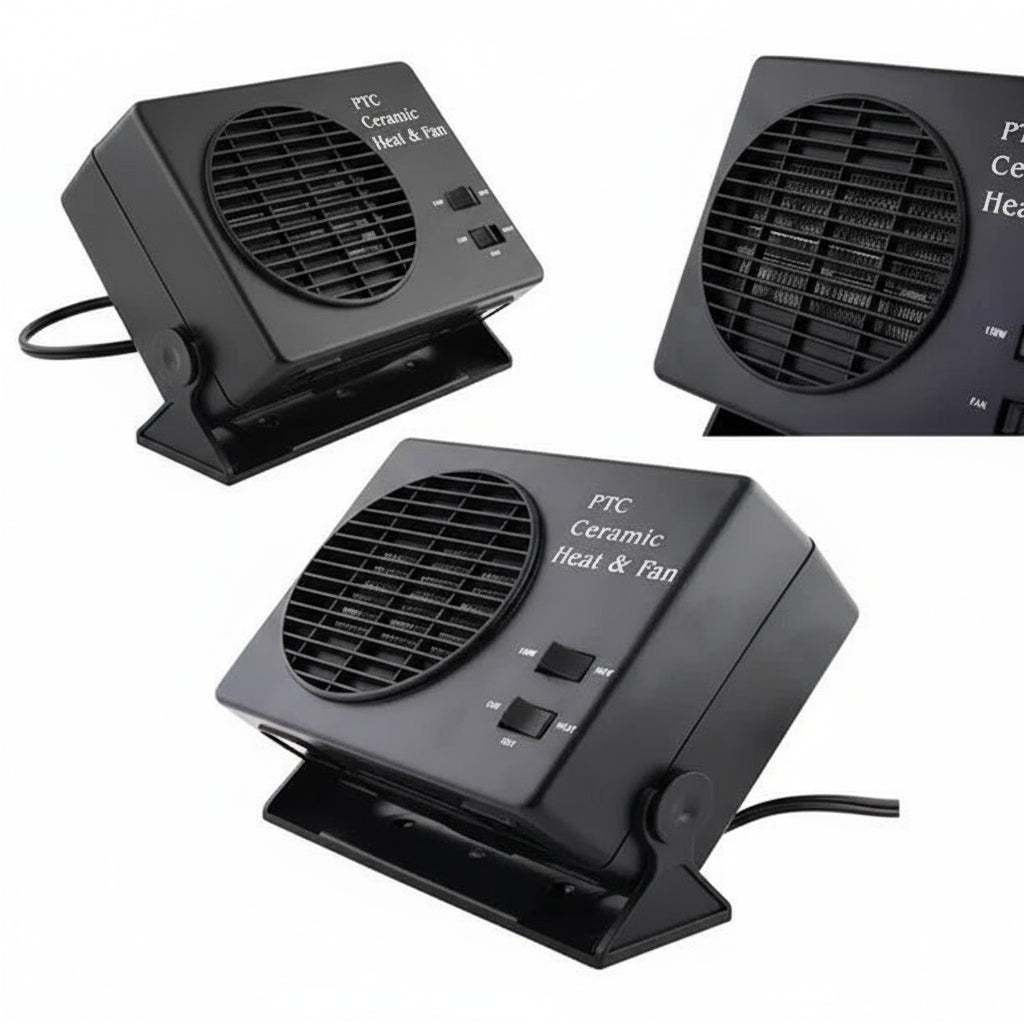 BowLift | 12V Ceramic Car Heater Fan | 150W-300W | Portable Defroster w/ Automatic Thermostat