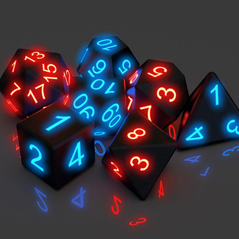 BowLift | Polyhedral Glowing Dice Set (7 pcs)