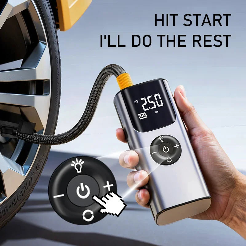 BowLift | Mini Wireless Automatic Car Tire Air Compressor Pump