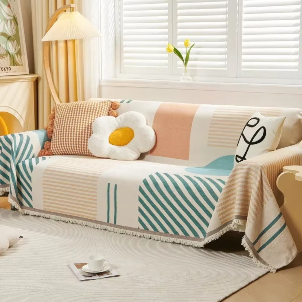 BowLift | Meringue Chenille Geometry Sofa Cover