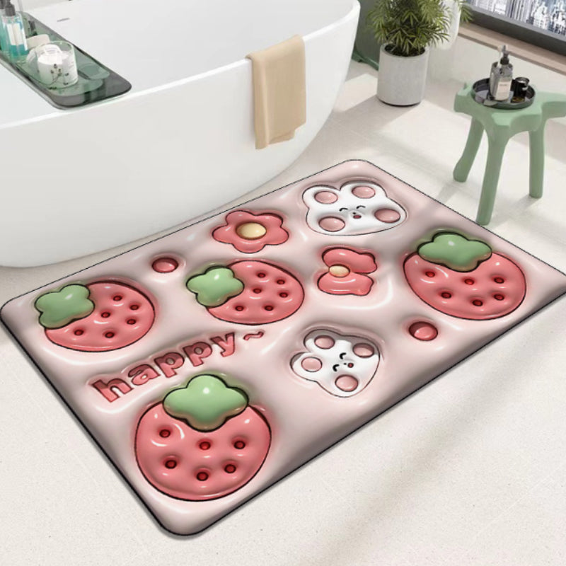 BowLift | 3D flower soft diatom mud absorbent floor mat