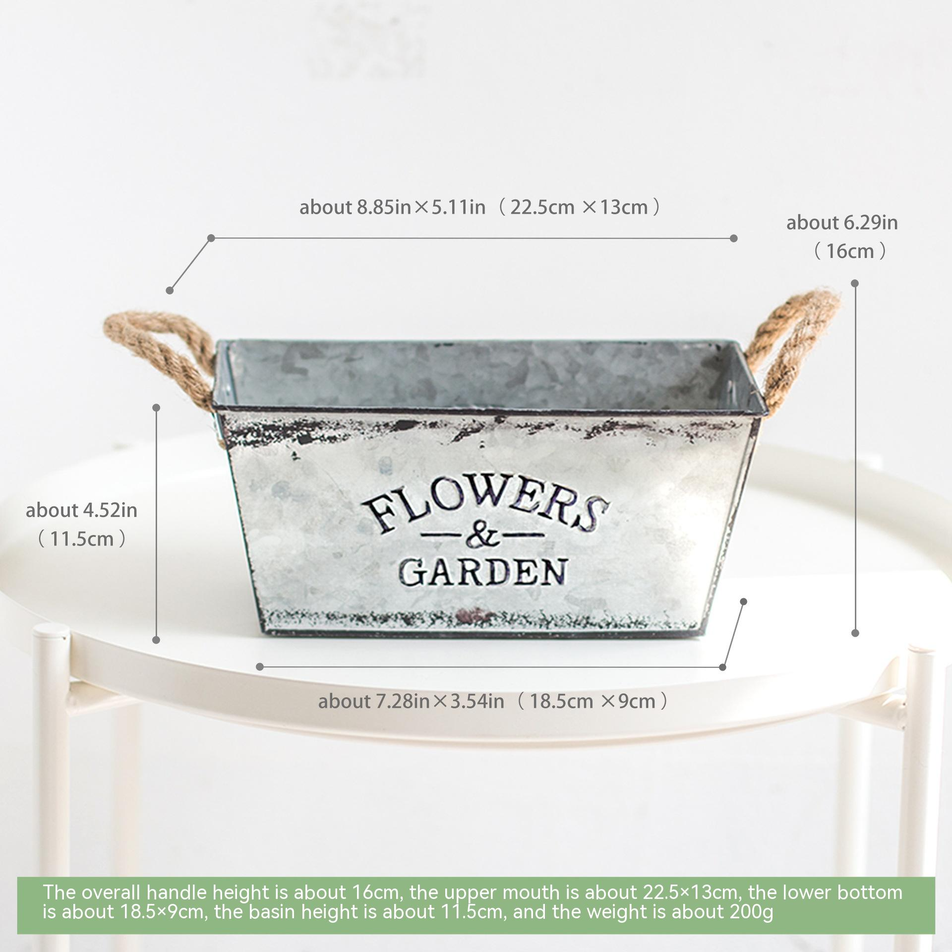 BowLift | Decorative flower and garden container made of metal with hemp rope handles