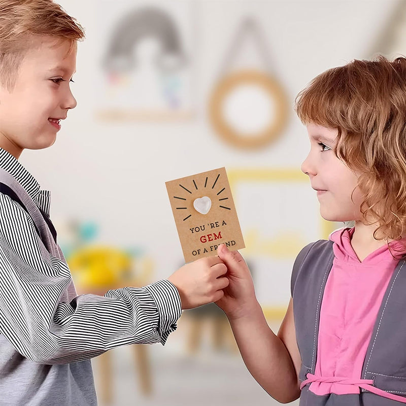 BowLift | 24-pack Valentine's Day cards with heart-shaped crystals