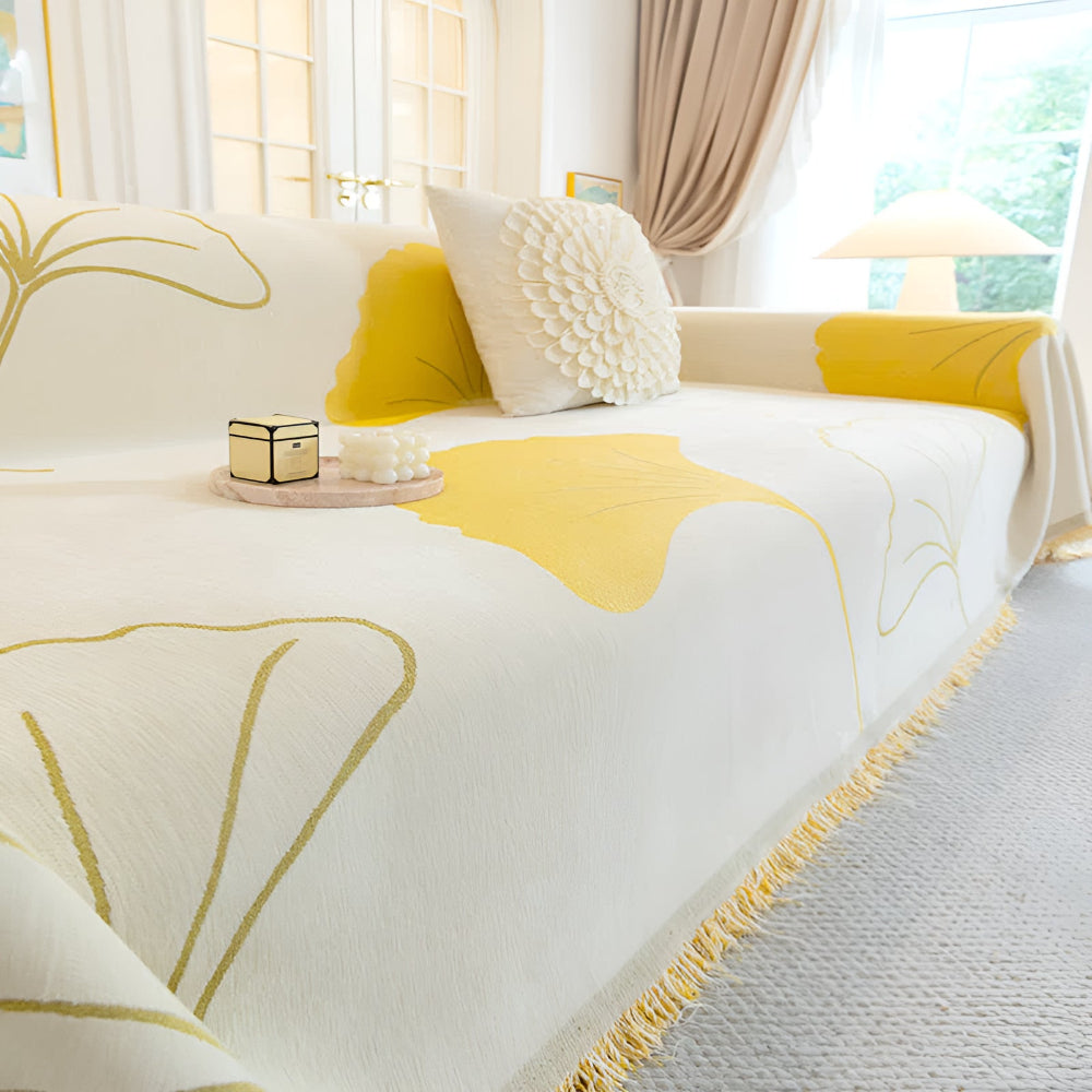 BowLift | Pastoral Style Ginkgo Leaf Sofa Cover