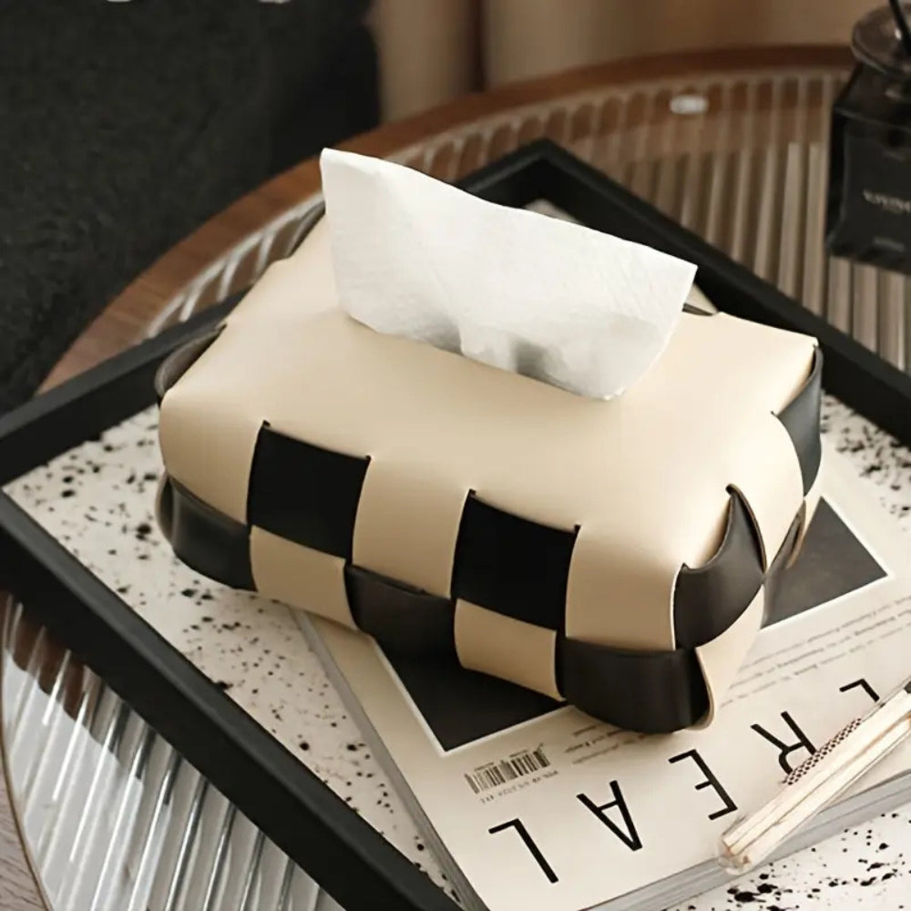 BowLift | Braided Vegan Leather Tissue Holder