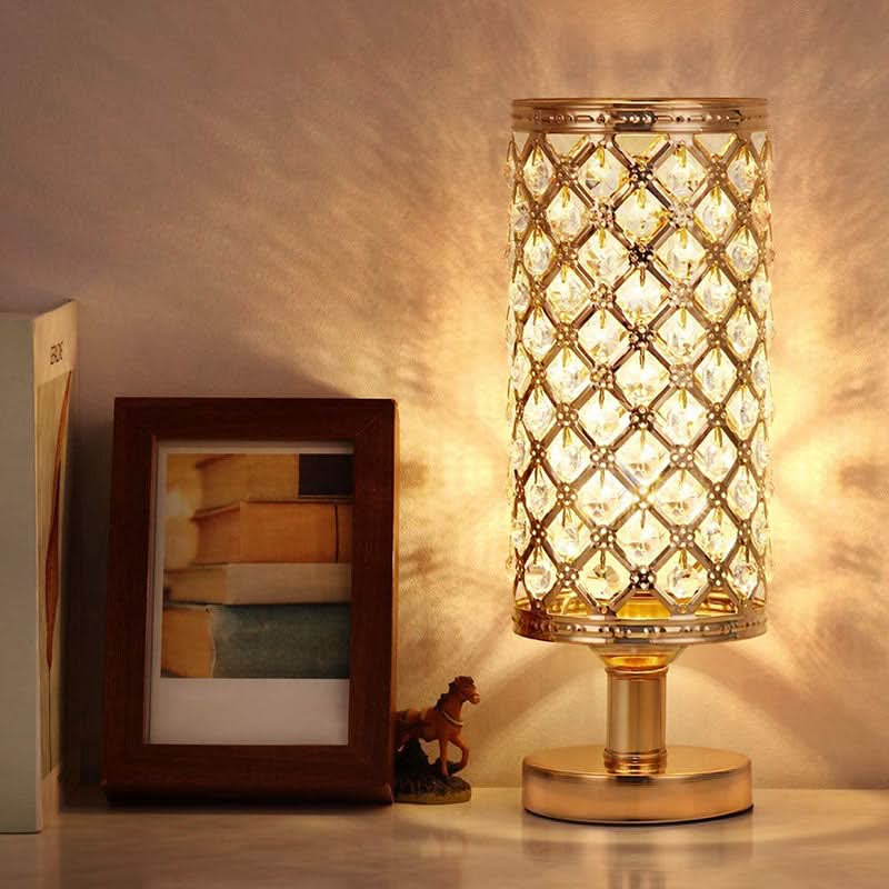 BowLift | Modern Crystal USB Table Lamp – Gold or Silver