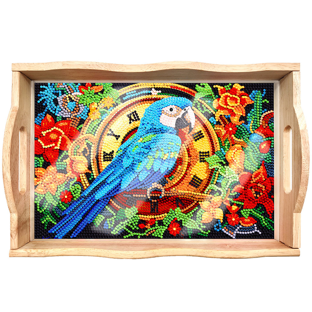 BowLift | DIY Diamond Painting Wooden Tray Food Tray with Handle Living Room Decoration Mandala Wooden Tray Kit