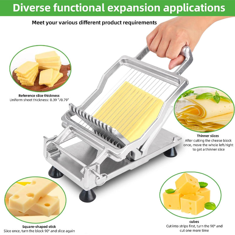 BowLift | 0.39" & 0.79" Commercial Cheese Slicer with 316 Stainless Steel Blade Cheese Cutter Butter Cutting Board Machine