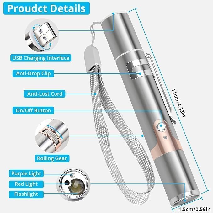 BowLift | Cat Toy Rechargeable Stainless Steel Laser Light