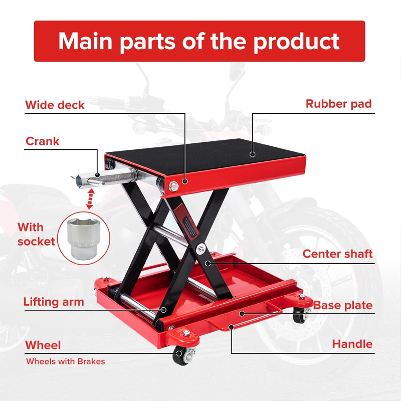 BowLift | 1100 LBS Motorcycle Lift Bikes ATVs Garage Repair Stand Center Scissor Lift Jack