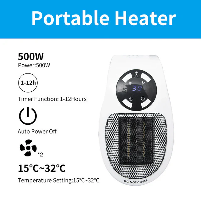 BowLift | 500W Mini Portable Electric Heater