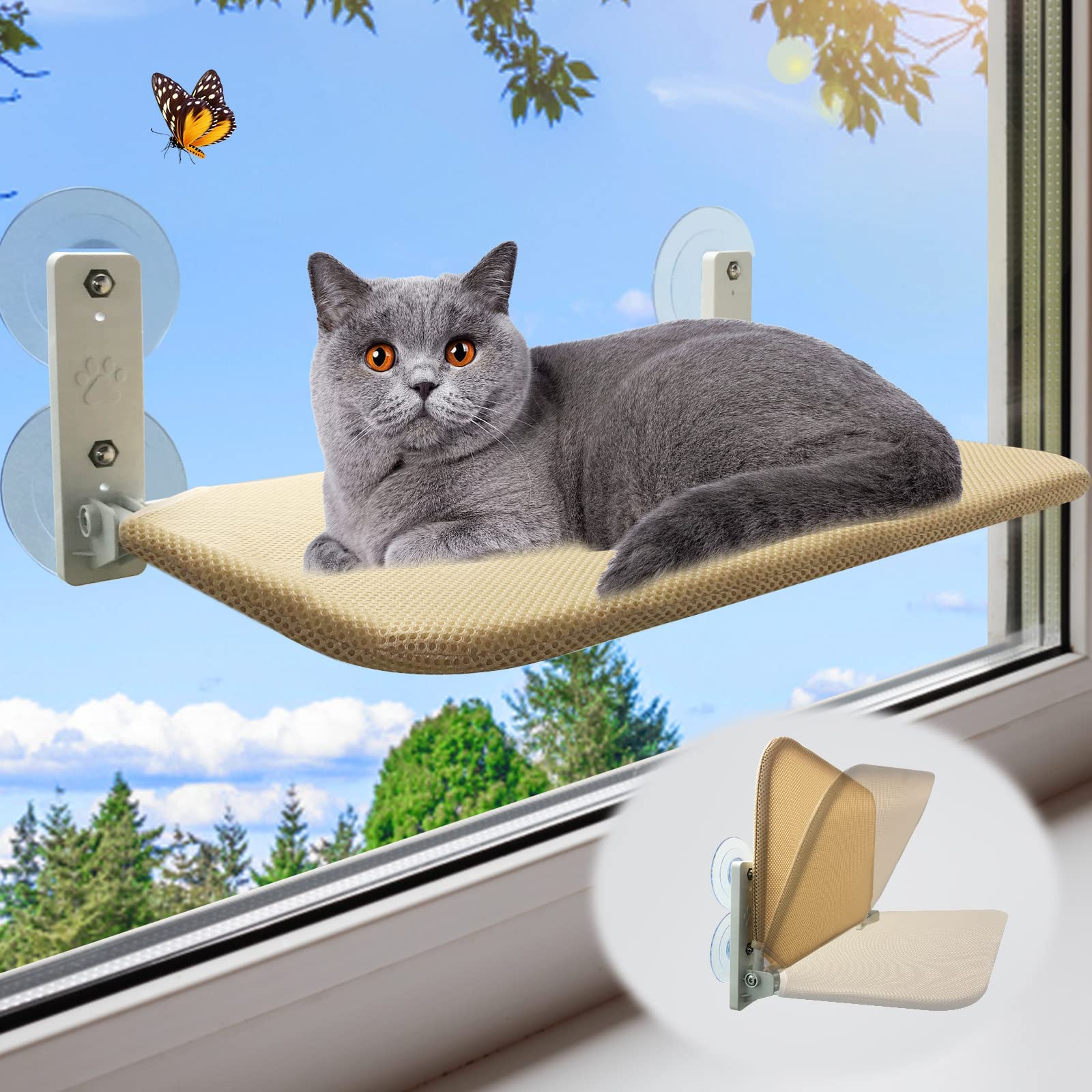BowLift | Foldable Cat Hammock Suction Cup Cat Hammock