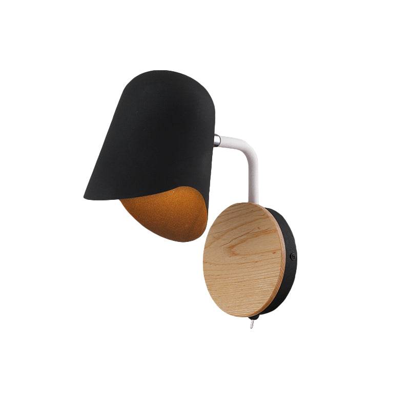 BowLift | Wall Mount Lamp made of Metal Nordic 1-Light White/Black Wall Light with Right Arm Angle