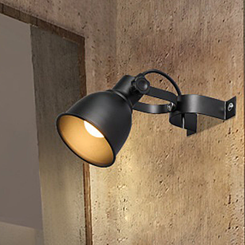 BowLift | Black version 1-Bulb wall lamp sconces Industrial iron dome wall-mounted lamp with adjustable handle