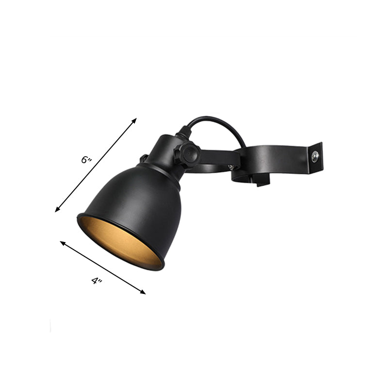 BowLift | Black version 1-Bulb wall lamp sconces Industrial iron dome wall-mounted lamp with adjustable handle