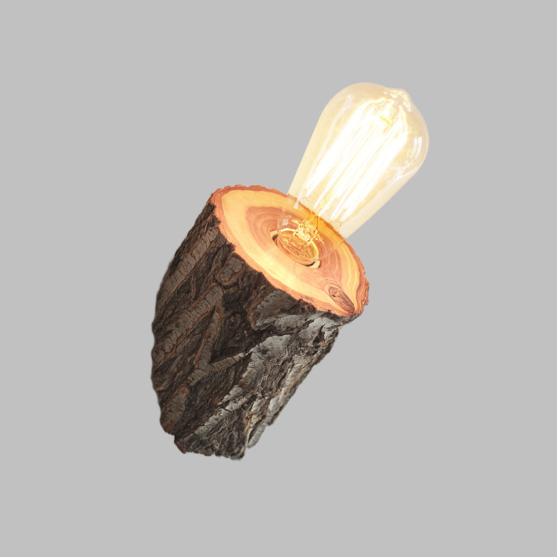 BowLift | Wood beveled tube wall lamp country house 1-bulb hall wall lamp light in beige