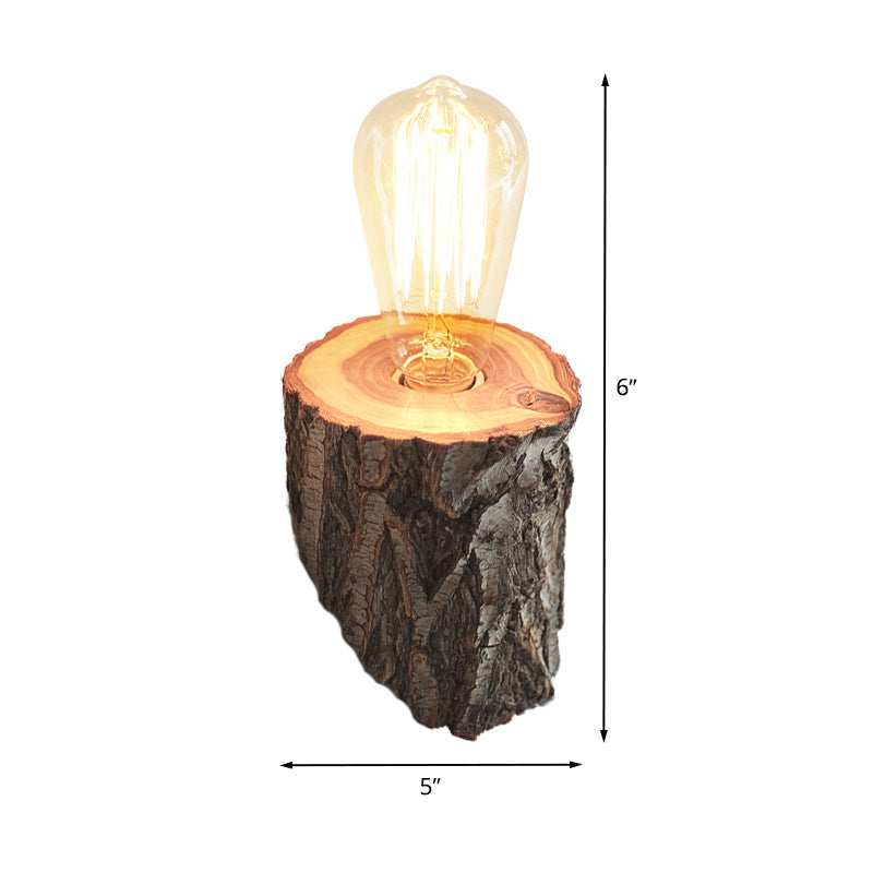 BowLift | Wood beveled tube wall lamp country house 1-bulb hall wall lamp light in beige