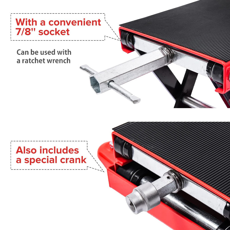 BowLift | 1100 LBS Motorcycle Lift Bikes ATVs Garage Repair Stand Center Scissor Lift Jack