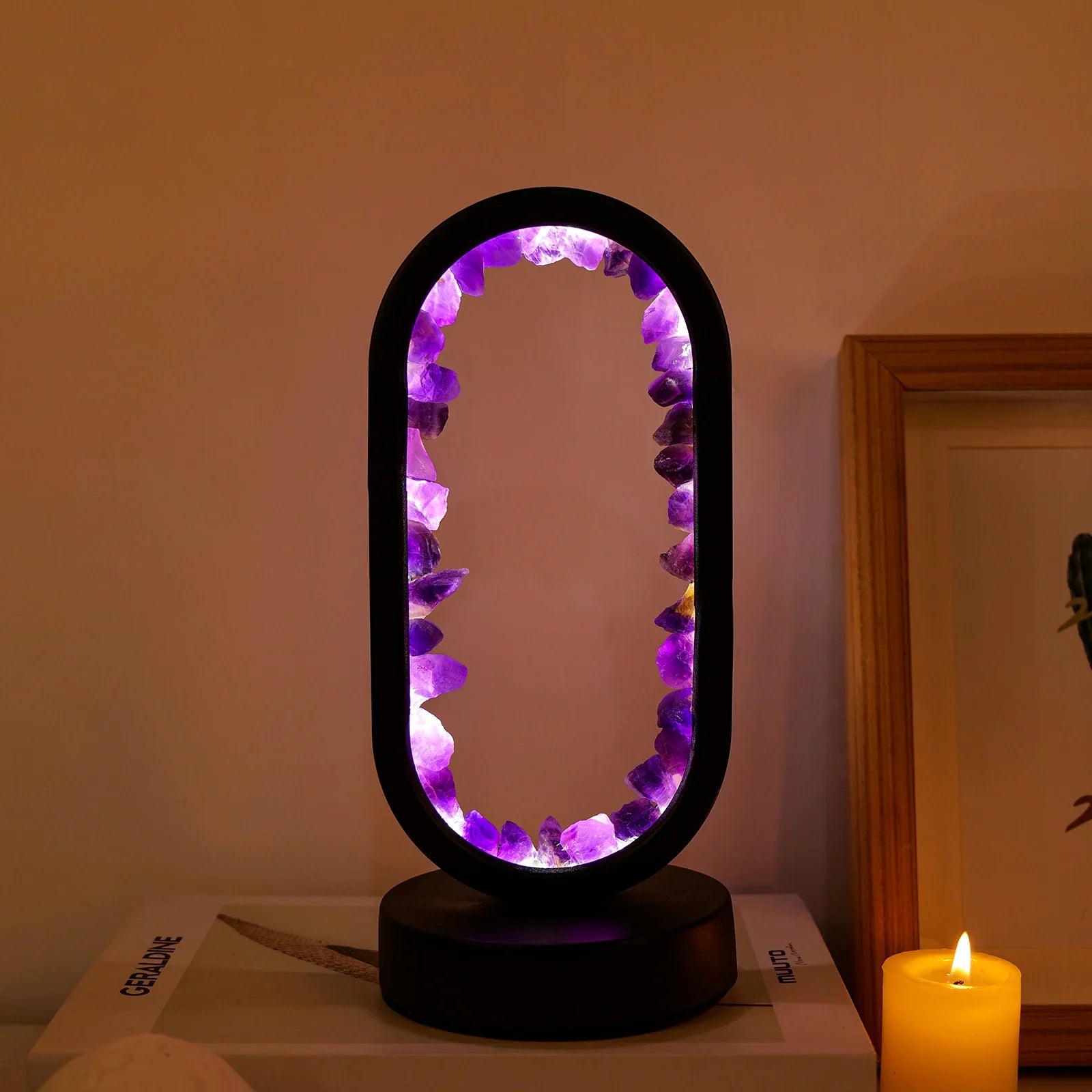 BowLift | CrystalGlow – Handmade amethyst atmospheric lamp for relaxation and peace