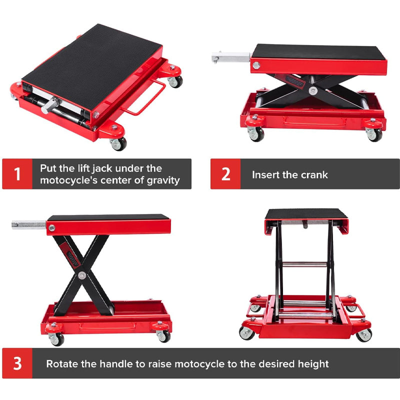 BowLift | 1100 LBS Motorcycle Lift Bikes ATVs Garage Repair Stand Center Scissor Lift Jack