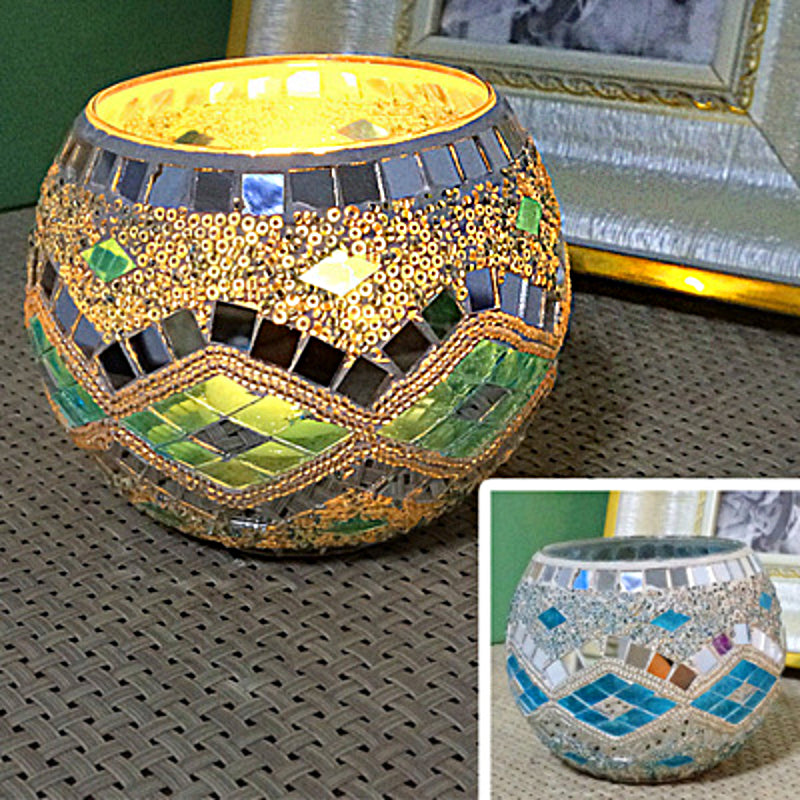 BowLift | European Retro Glass Mosaic Tealight Holder