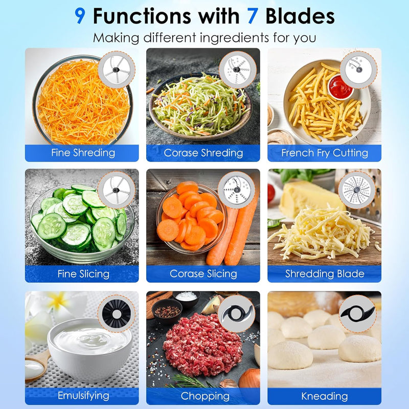 BowLift | 16-Cup Food Processor Multifunction Vegetable Chopper Professional Electric Food Chopper