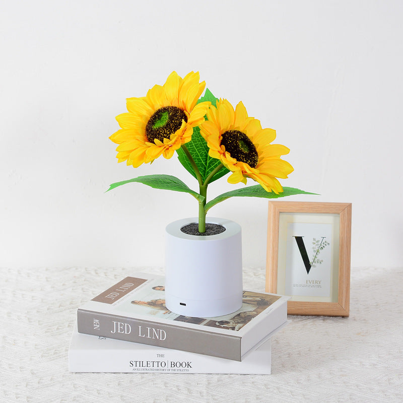 BowLift | LED Sunflower Table Lamp - Decorative Lighting Fixture for Home Decor & Nightstand Use