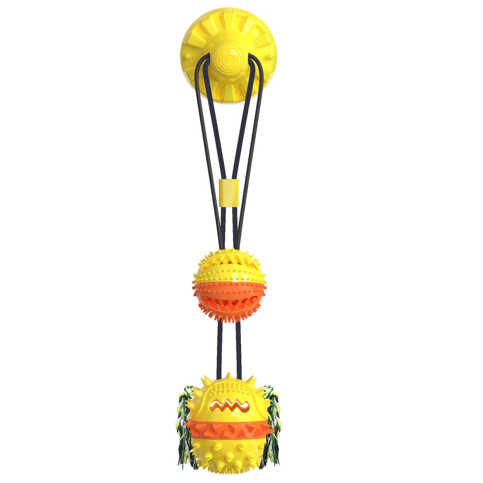 Enhanced Suction Cup Rope Ball Type B – Double Ball Chew Toy for Dogs