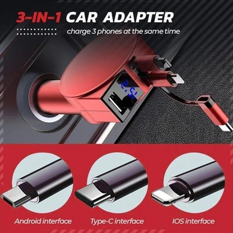 BowLift | 3-in-1 Fast Car Charger